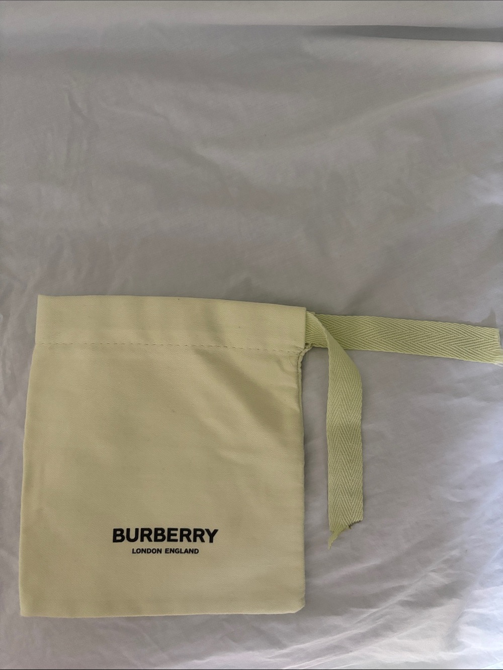 Burberry Light Green Cotton Logo Drawstring Pouch